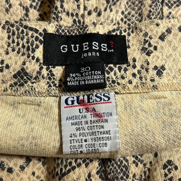 Guess Vintage Tan Snake Print High Waist Straight Leg Pants Sz 30 C9 - Picture 3 of 3